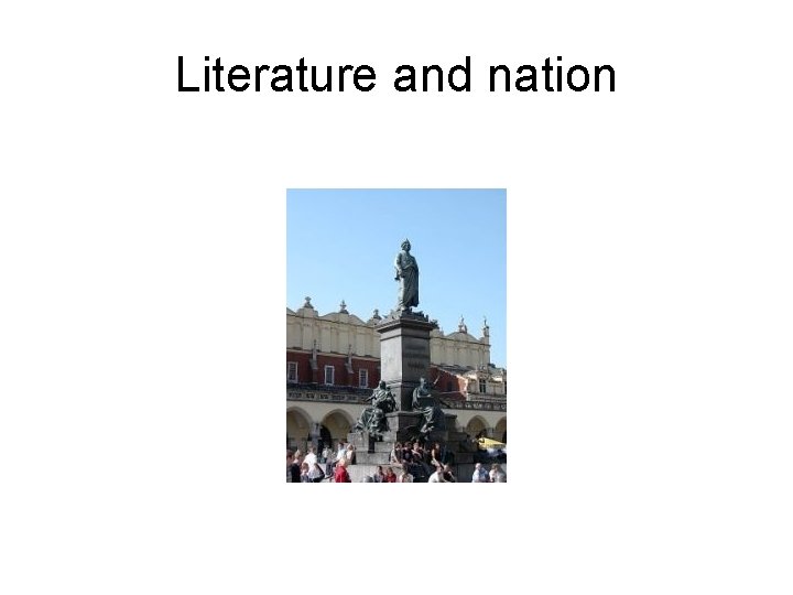 Literature and nation 