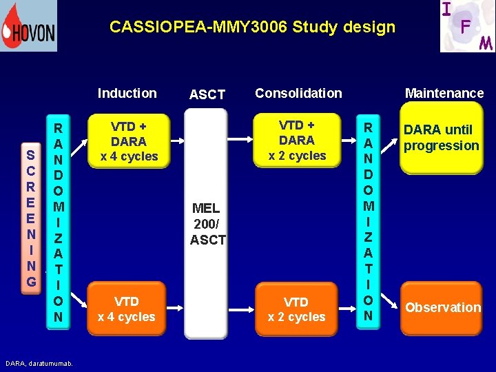 41 CASSIOPEA-MMY 3006 Study design Induction S C R E E N I N