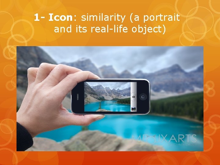 1 - Icon: similarity (a portrait and its real-life object) 