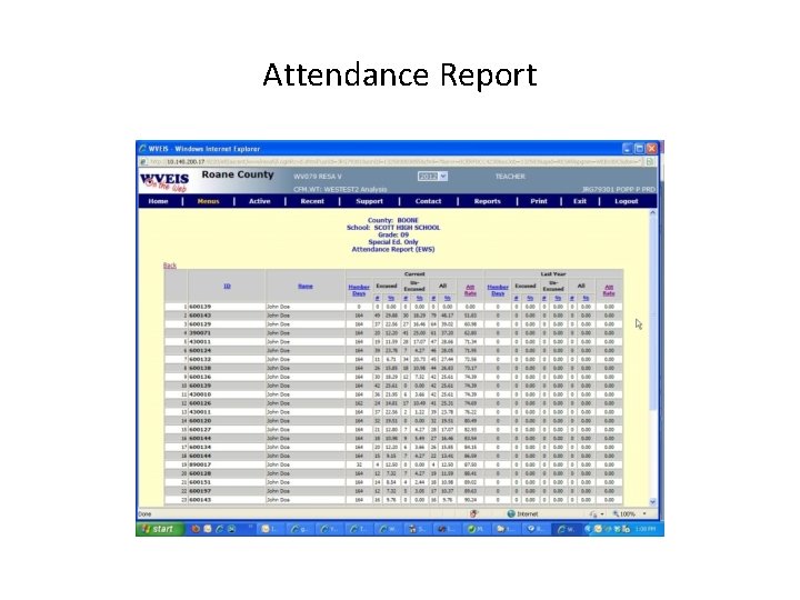 Attendance Report 