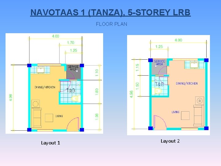 NAVOTAAS 1 (TANZA), 5 -STOREY LRB FLOOR PLAN Layout 1 Layout 2 