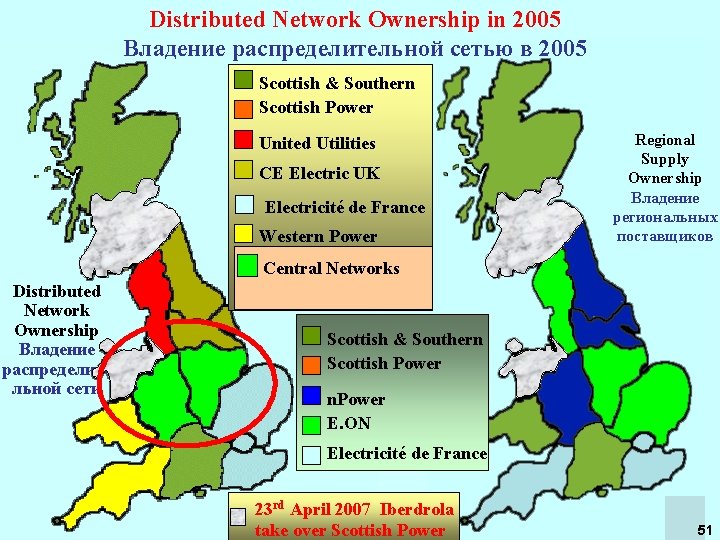 Distributed Network Ownership in in 2005 2004 Distributed Владение распределительной сетью в 2005 Scottish Distributed Network Ownership in in 2005 2004 Distributed Владение распределительной сетью в 2005 Scottish