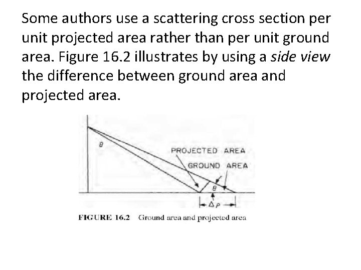 Some authors use a scattering cross section per unit projected area rather than per