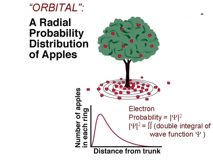 “ORBITAL”: Electron Probability = | |2 = (double integral of wave function ) 