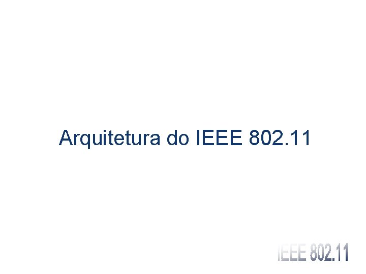 Arquitetura do IEEE 802. 11 