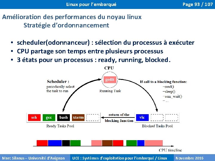 Linux pour l’embarqué Page 93 / 107 Amélioration des performances du noyau linux Stratégie