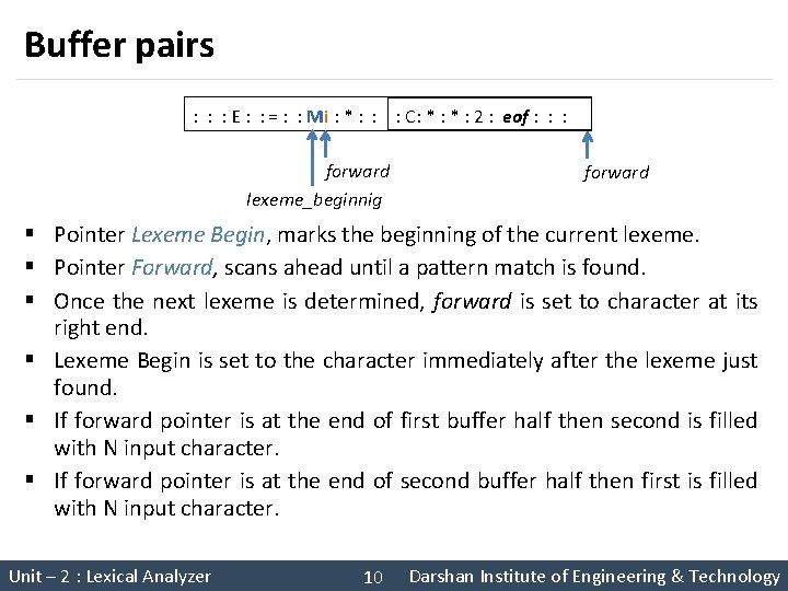 Buffer pairs : : : E : : = : : Mi : *