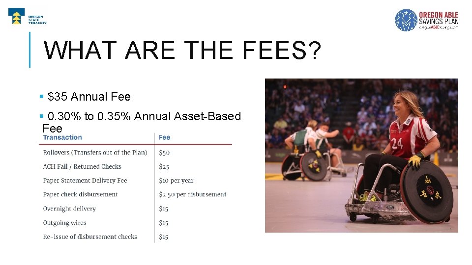 WHAT ARE THE FEES? § $35 Annual Fee § 0. 30% to 0. 35%