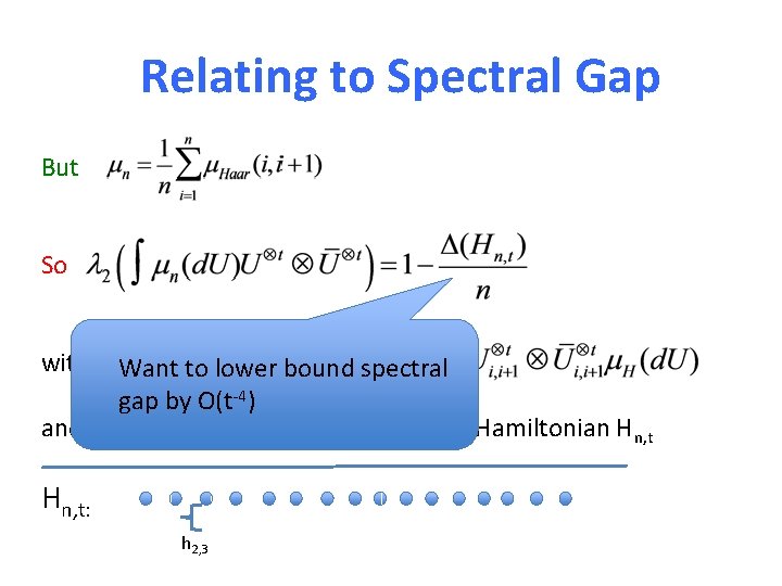 Relating to Spectral Gap But So with Want to lower bound spectral gap by