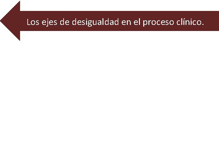 Los ejes de desigualdad en el proceso clínico. 