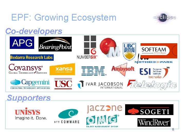 EPF: Growing Ecosystem Co-developers Supporters 8 