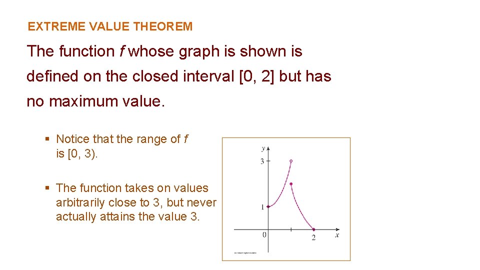 EXTREME VALUE THEOREM The function f whose graph is shown is defined on the