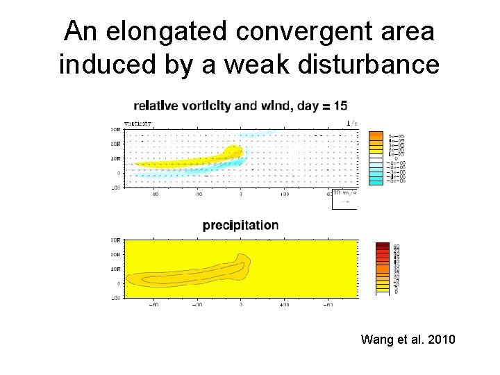 An elongated convergent area induced by a weak disturbance Wang et al. 2010 