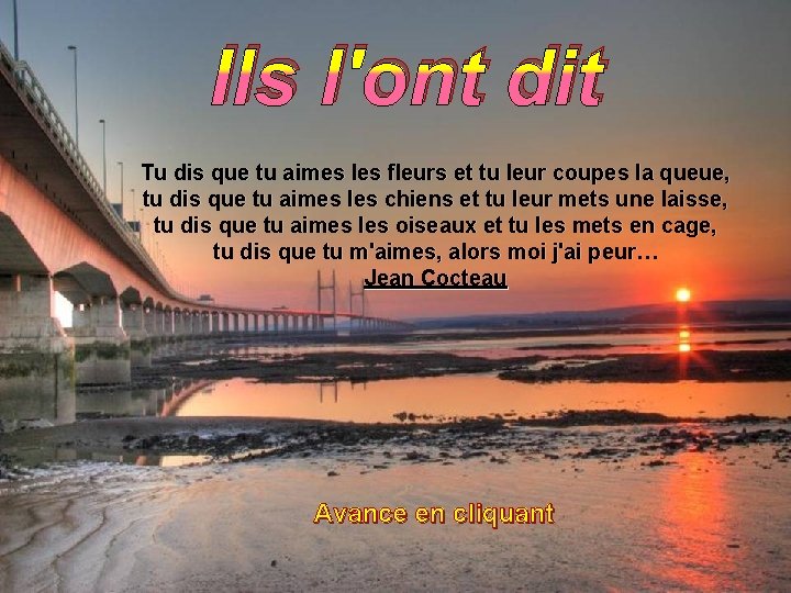 Ils l'ont dit Tu dis que tu aimes les fleurs et tu leur coupes Ils l'ont dit Tu dis que tu aimes les fleurs et tu leur coupes