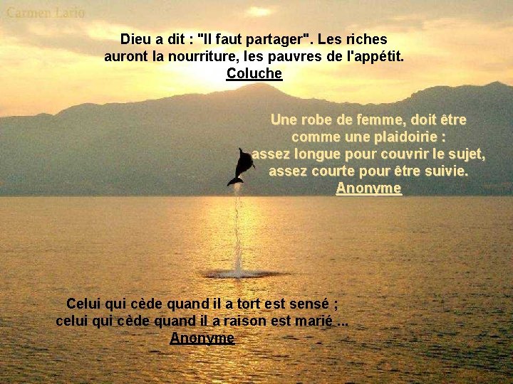 Dieu a dit : "Il faut partager". Les riches auront la nourriture, les pauvres Dieu a dit : "Il faut partager". Les riches auront la nourriture, les pauvres