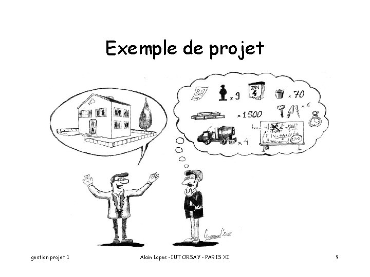 Exemple de projet gestion projet 1 Alain Lopes -IUT ORSAY - PARIS XI 9