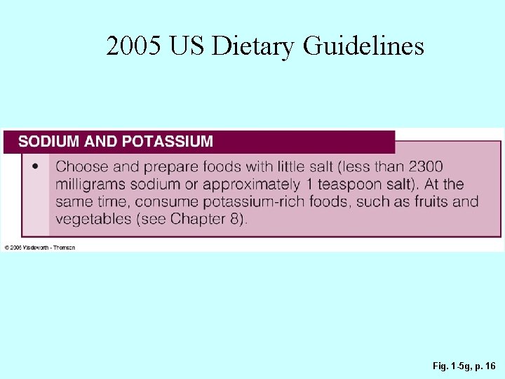 2005 US Dietary Guidelines Fig. 1 -5 g, p. 16 