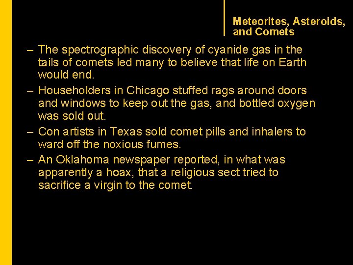 CHAPTER 1 Meteorites, Asteroids, and Comets – The spectrographic discovery of cyanide gas in