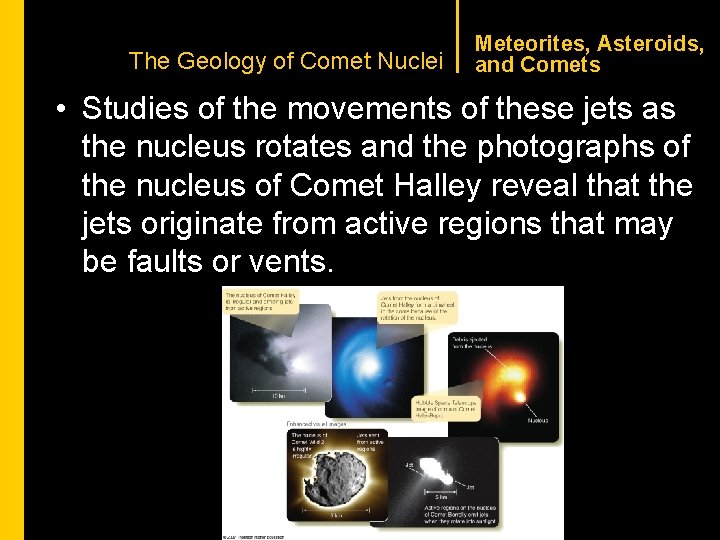 CHAPTER 1 The Geology of Comet Nuclei Meteorites, Asteroids, and Comets • Studies of