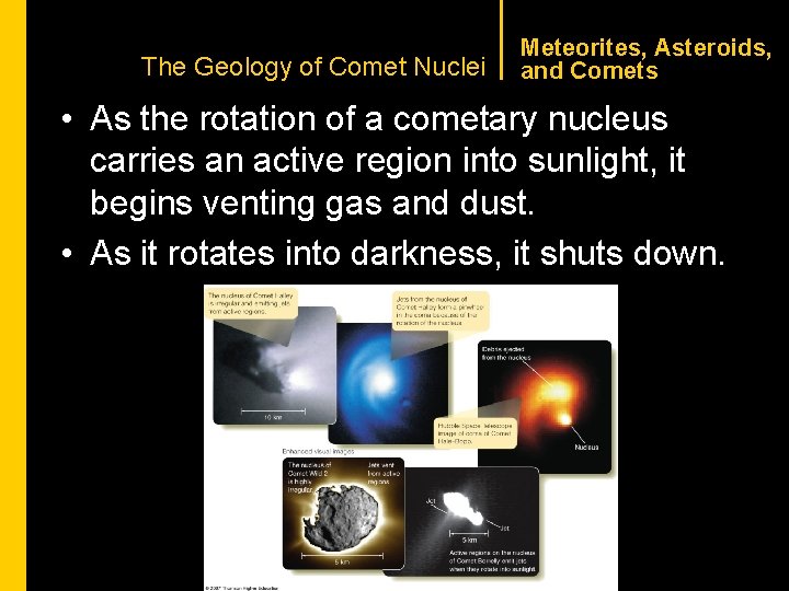 CHAPTER 1 The Geology of Comet Nuclei Meteorites, Asteroids, and Comets • As the