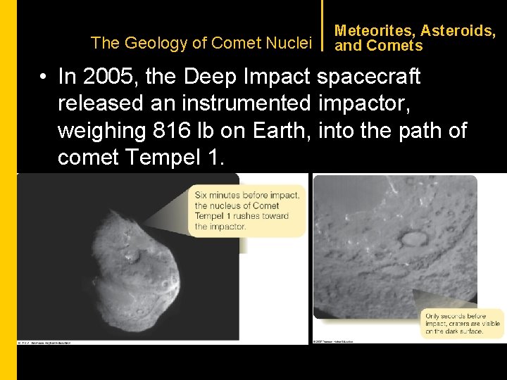 CHAPTER 1 The Geology of Comet Nuclei Meteorites, Asteroids, and Comets • In 2005,