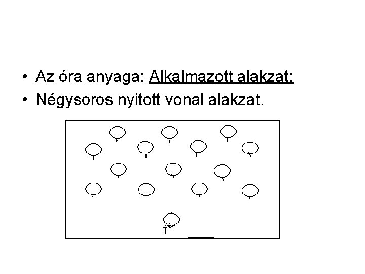  • Az óra anyaga: Alkalmazott alakzat: • Négysoros nyitott vonal alakzat. 