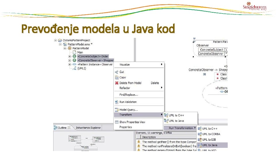 Prevođenje modela u Java kod Prevođenje modela u Java kod