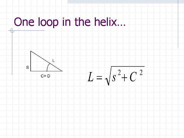 One loop in the helix… 