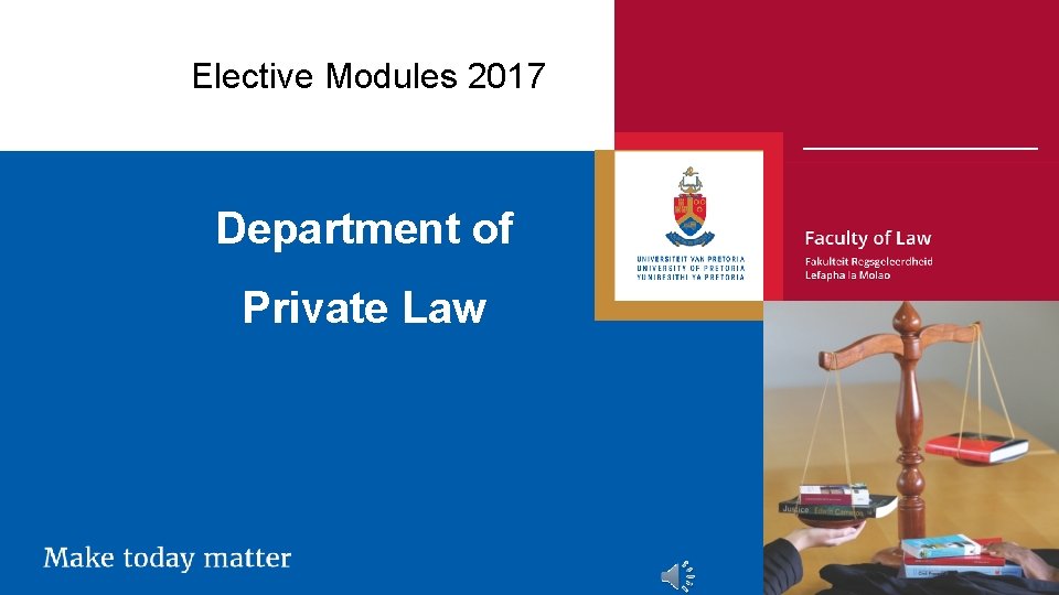 Elective Modules 2017 Department of Private Law 