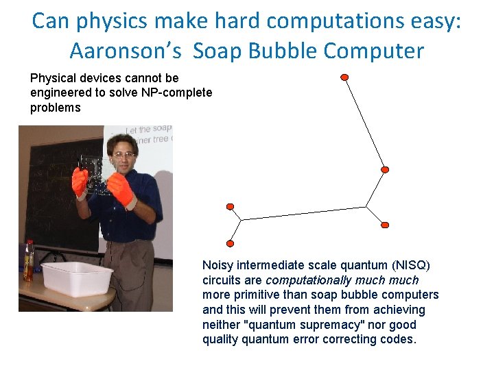Can physics make hard computations easy: Aaronson’s Soap Bubble Computer Physical devices cannot be