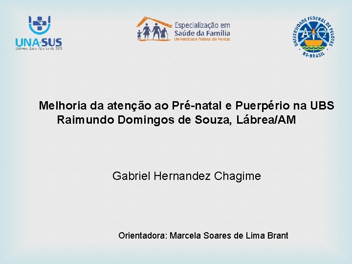 Melhoria da atenção ao Pré-natal e Puerpério na UBS Raimundo Domingos de Souza, Lábrea/AM