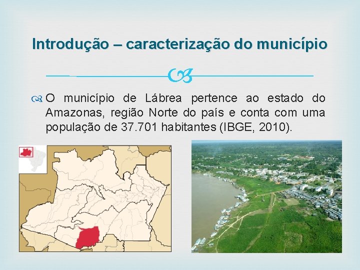 Introdução – caracterização do município O município de Lábrea pertence ao estado do Amazonas,