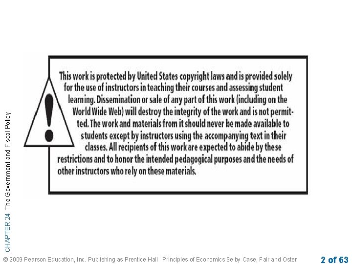 CHAPTER 24 The Government and Fiscal Policy © 2009 Pearson Education, Inc. Publishing as