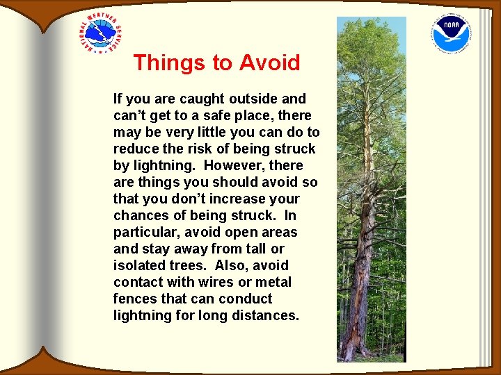 Things to Avoid If you are caught outside and can’t get to a safe Things to Avoid If you are caught outside and can’t get to a safe
