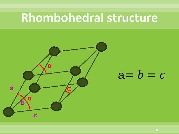 Rhombohedral structure α a α ｂ α ｃ 14 