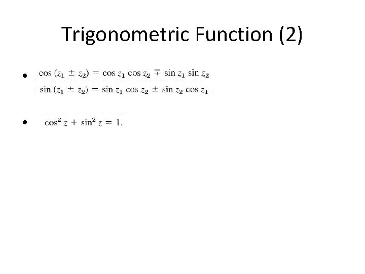 Trigonometric Function (2) • F • f 