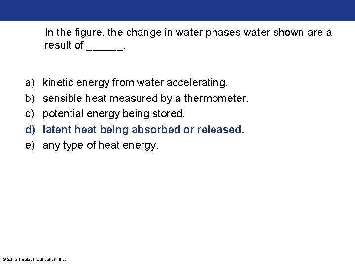 In the figure, the change in water phases water shown are a result of