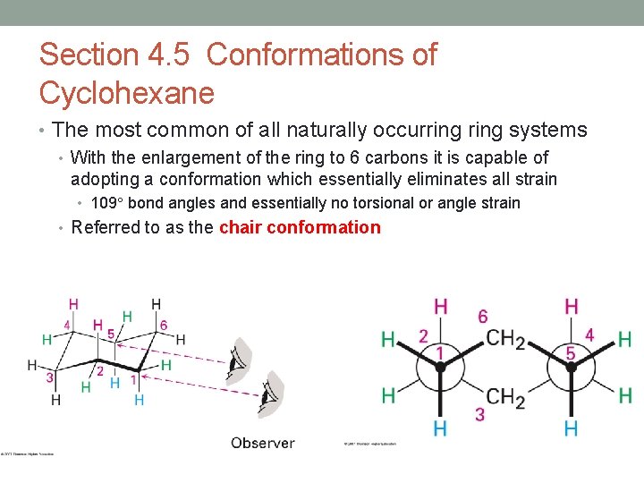 Section 4. 5 Conformations of Cyclohexane • The most common of all naturally occurring