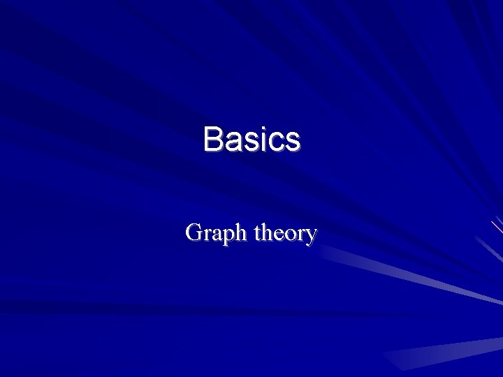 Basics Graph theory 