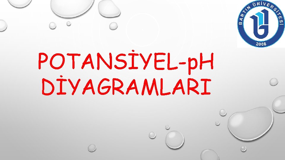 POTANSİYEL-p. H DİYAGRAMLARI 