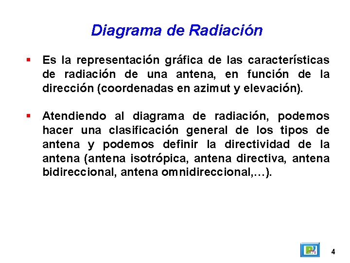 Diagrama de Radiación Es la representación gráfica de las características de radiación de una