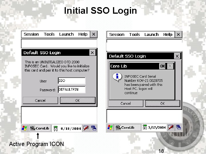 Initial SSO Login Active Program ICON 18 