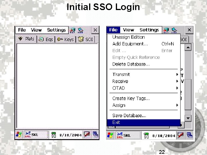 Initial SSO Login 22 