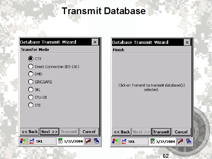 Transmit Database 62 