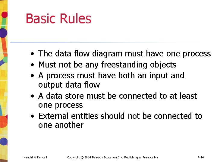 Basic Rules • The data flow diagram must have one process • Must not