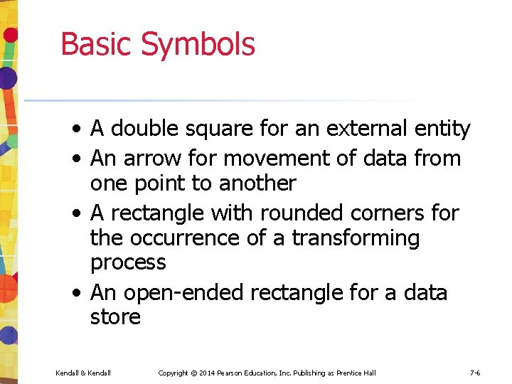 Basic Symbols • A double square for an external entity • An arrow for