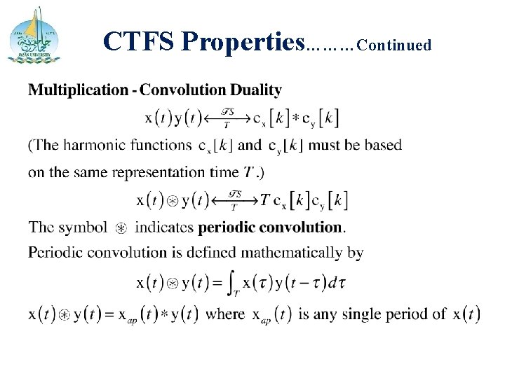 CTFS Properties………Continued 