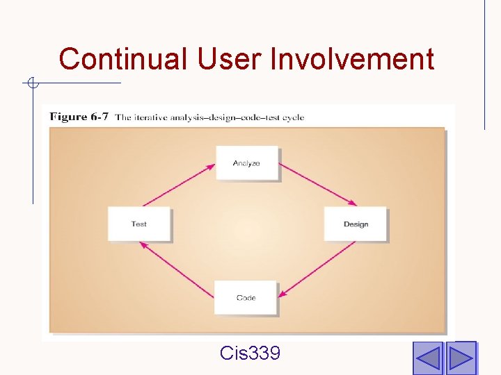 Continual User Involvement Cis 339 