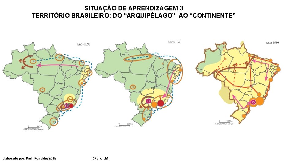 SITUAÇÃO DE APRENDIZAGEM 3 TERRITÓRIO BRASILEIRO: DO “ARQUIPÉLAGO” AO “CONTINENTE” Elaborado por: Prof. Ronaldo/2016