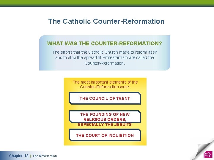 The Catholic Counter-Reformation WHAT WAS THE COUNTER-REFORMATION? The efforts that the Catholic Church made